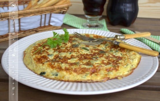 omelette espagnole ou tortilla aux courgettes 