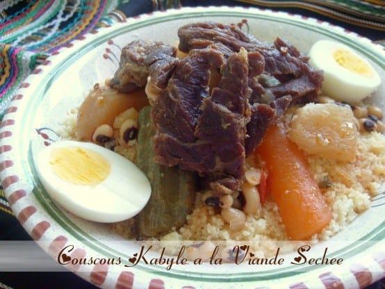 couscous kabyle a la viande séchée: couscous au guedid