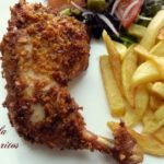 poulet rotis accompagné de frites de pommes de terre