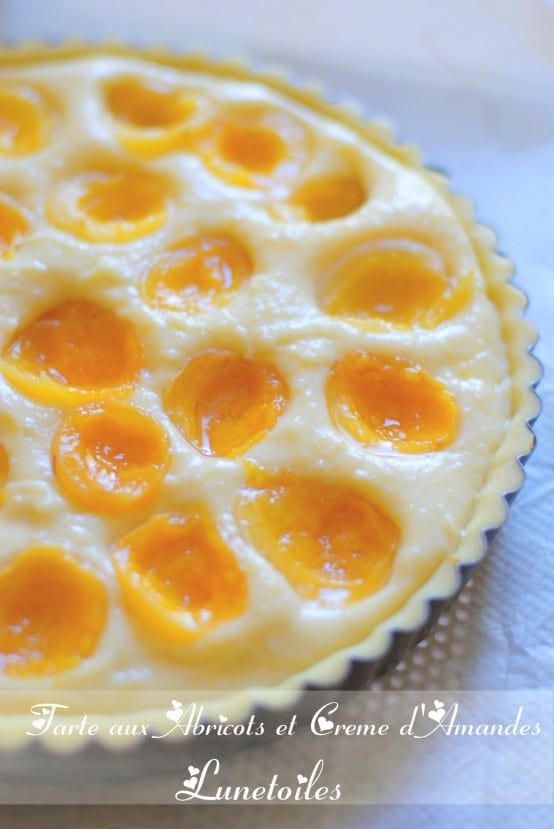 tarte aux abricots garnie avec de la frangipane maison