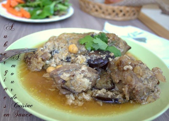 aubergines en sauce, mderbel algerien