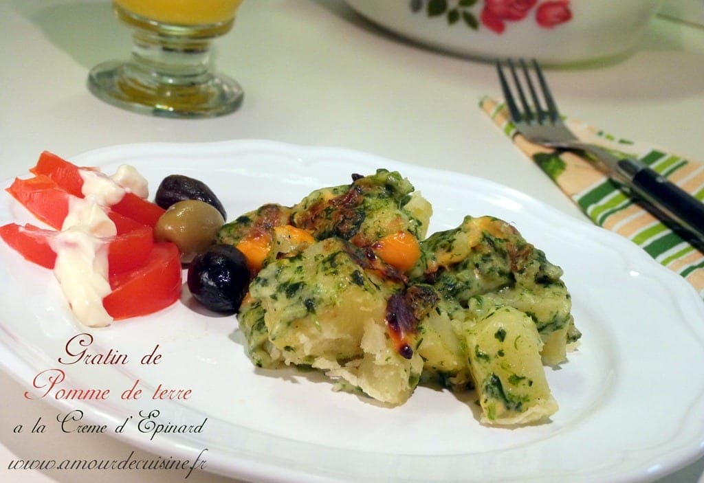 gratin de pommes de terre a la creme d’epinards