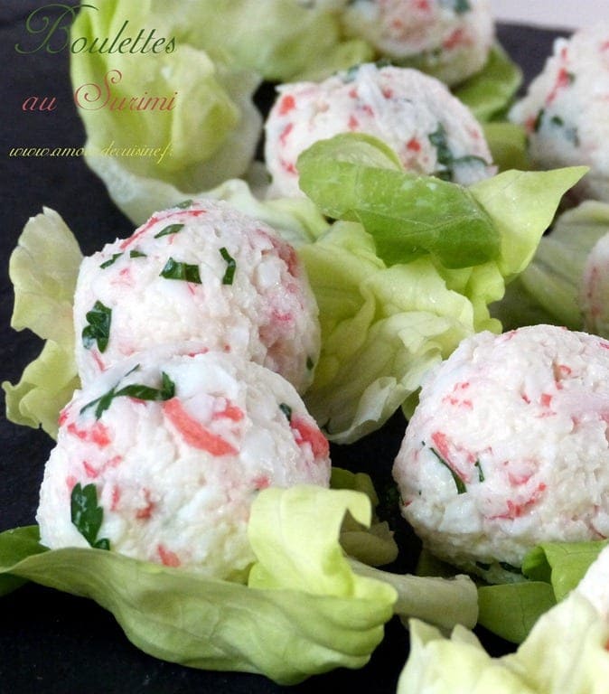 amuses bouches boulettes de Surimi