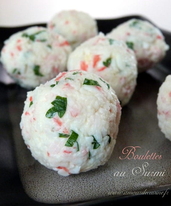 amuses bouches boulettes de Surimi 