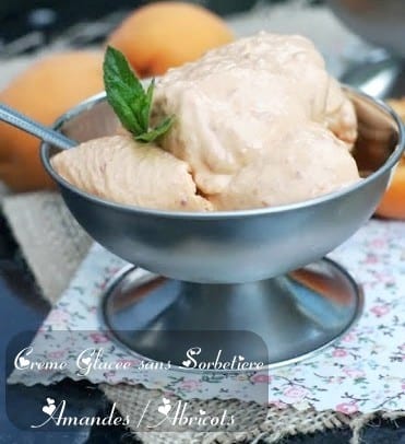 Crème glacée sans sorbetière amandes abricots