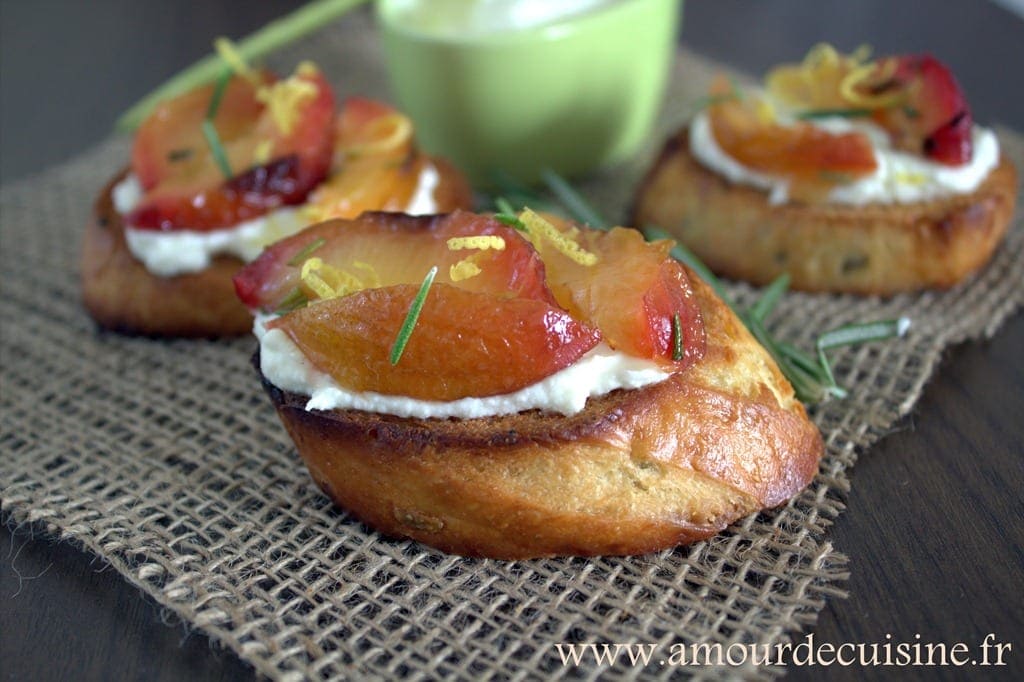 crostinis aux mirabelles et ricotta