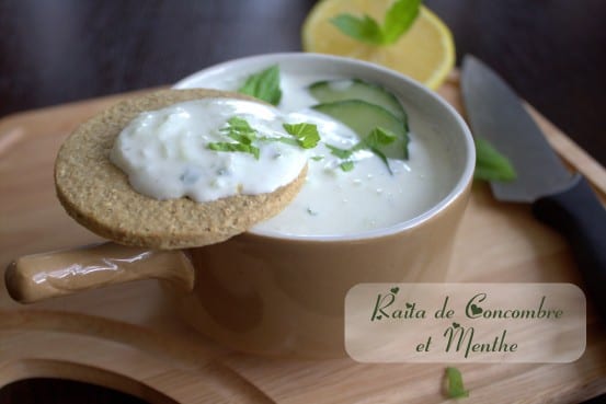 Raita de concombre et menthe