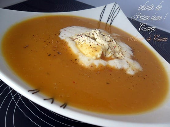 veloute automnal a la patate douce et la courge