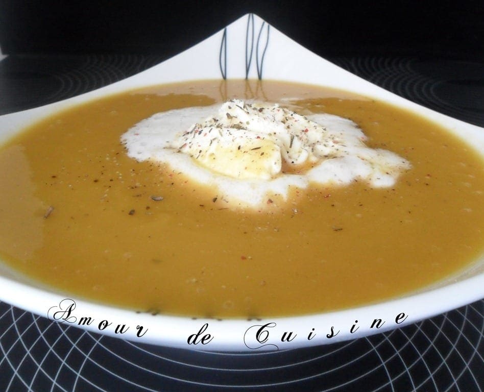 veloute automnal a la patate douce et la courge