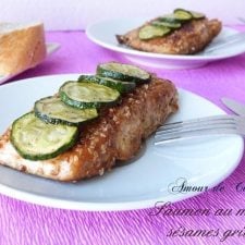 Saumon au miel et sésames grillés