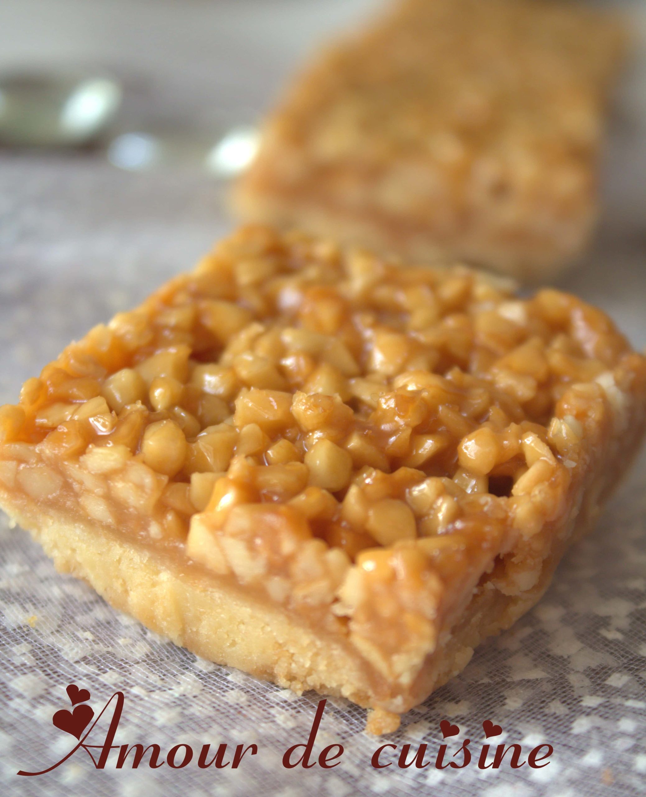 carrés aux amandes et miel