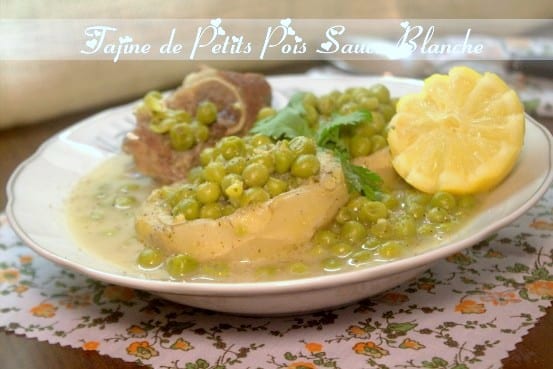 Tajine d'agneau aux petits pois sauce blanche ou tajine jelbana