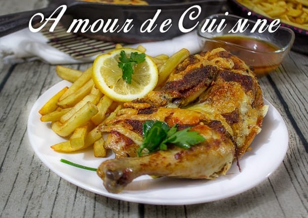 poulet roti et sa croûte au fromage