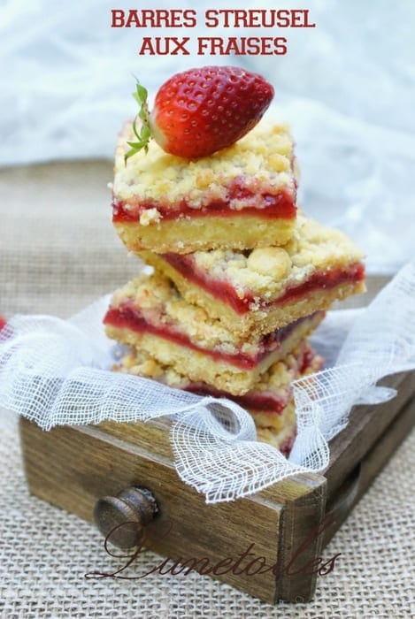 barres streusel aux fraises