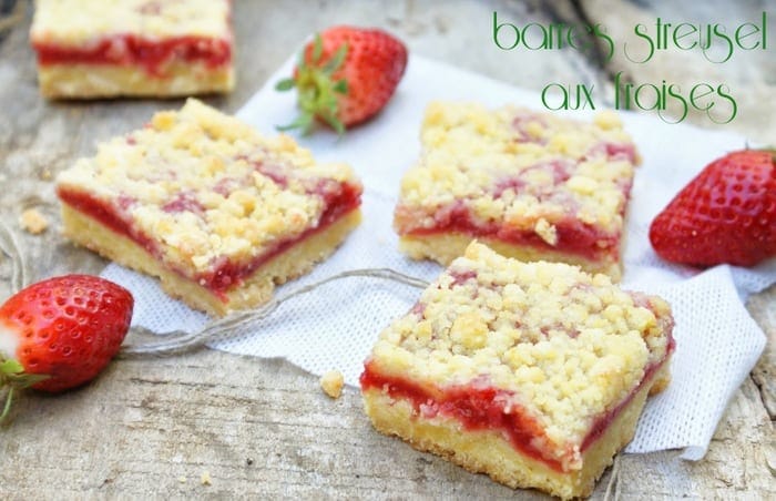 barres streusel aux fraises