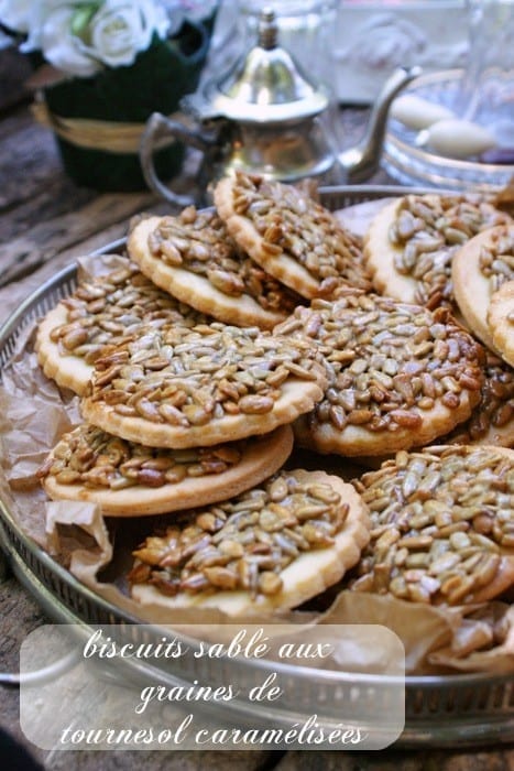 biscuits sablé aux graines de tournesol caramélisées