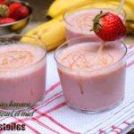 smoothies banane fraises yaourt et miel