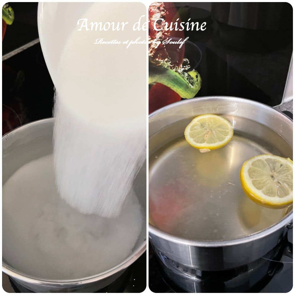 Preparation du sirop pour arroser qalb el louz