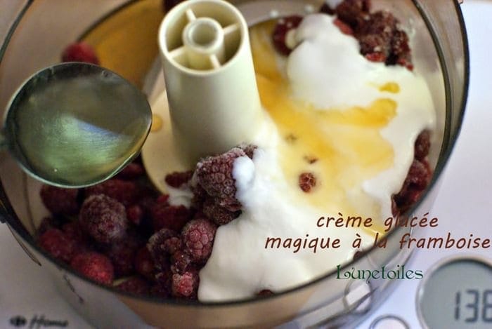 crème glacée magique à la framboise
