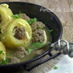dolma batata, pommes de terre farcies a la viande hachee