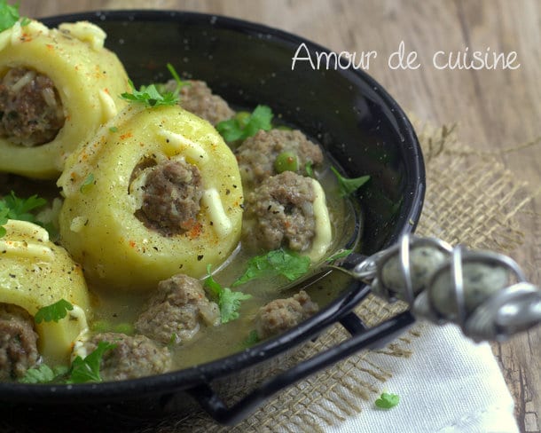 dolma batata: pommes de terre farcies à la viande hachée