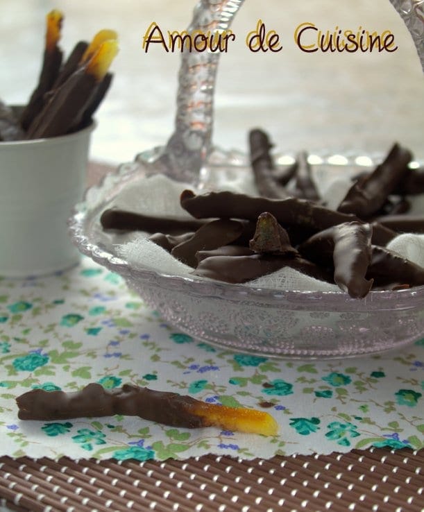 orangettes au chocolat, panier gourmand