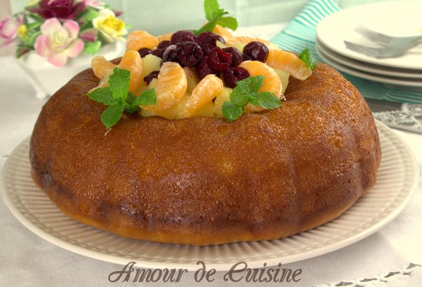 Savarin a l’orange sans rhum