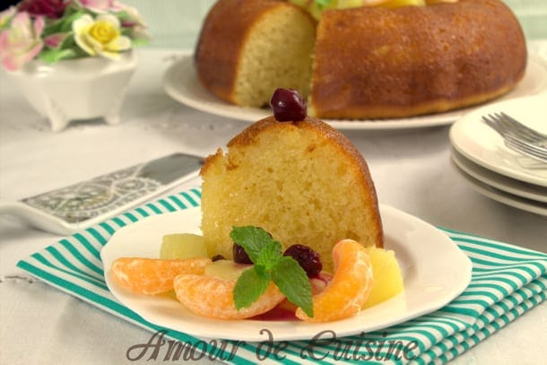 Savarin a l'orange sans rhum