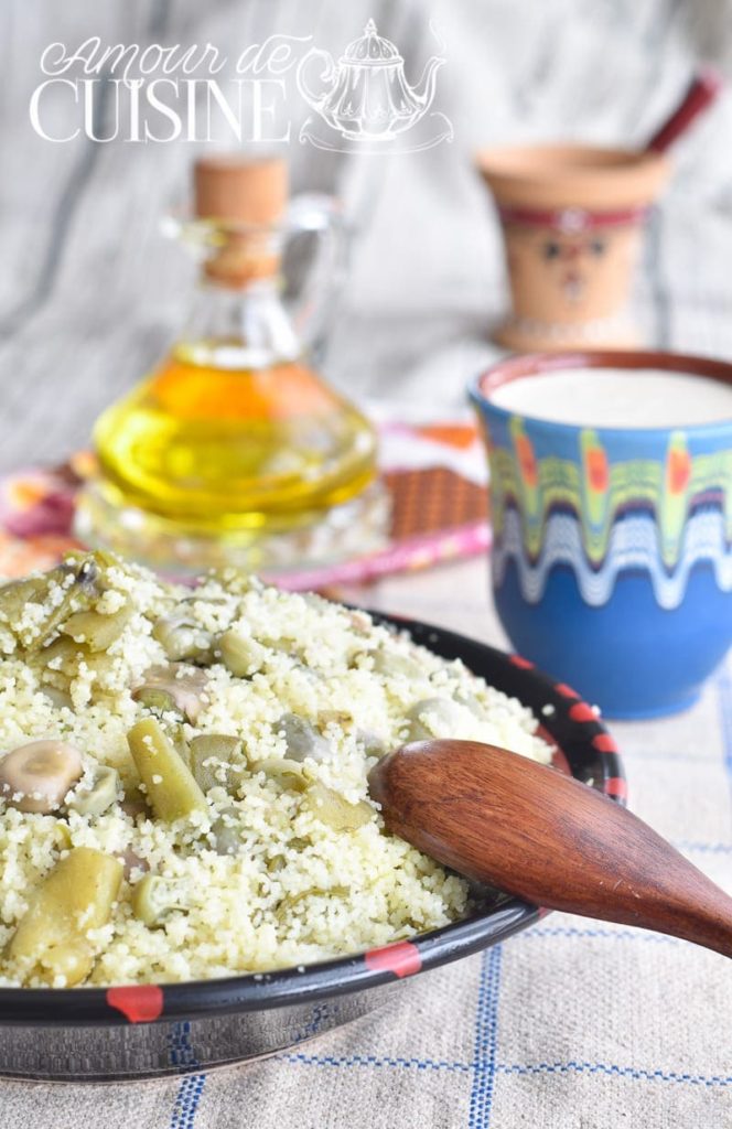Couscous aux fèves et huile d'olive-aghmoudh