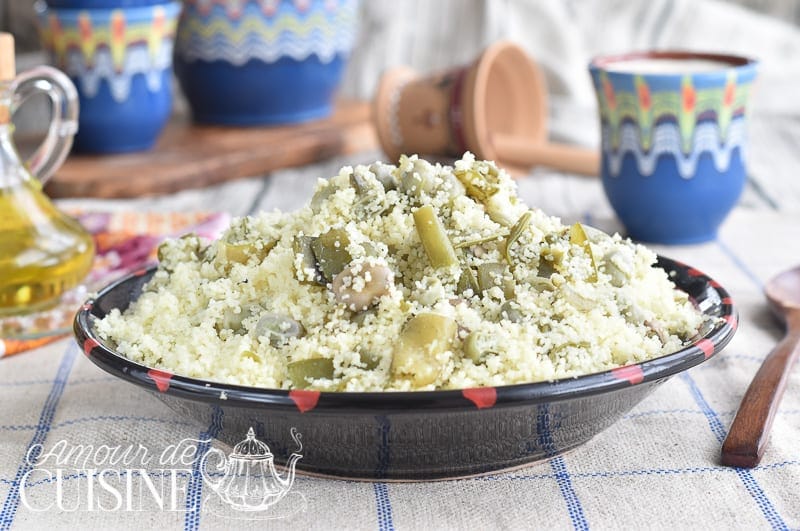 Couscous aux fèves et huile d’olive-aghmoudh