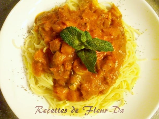 spaghettis sauce rosée