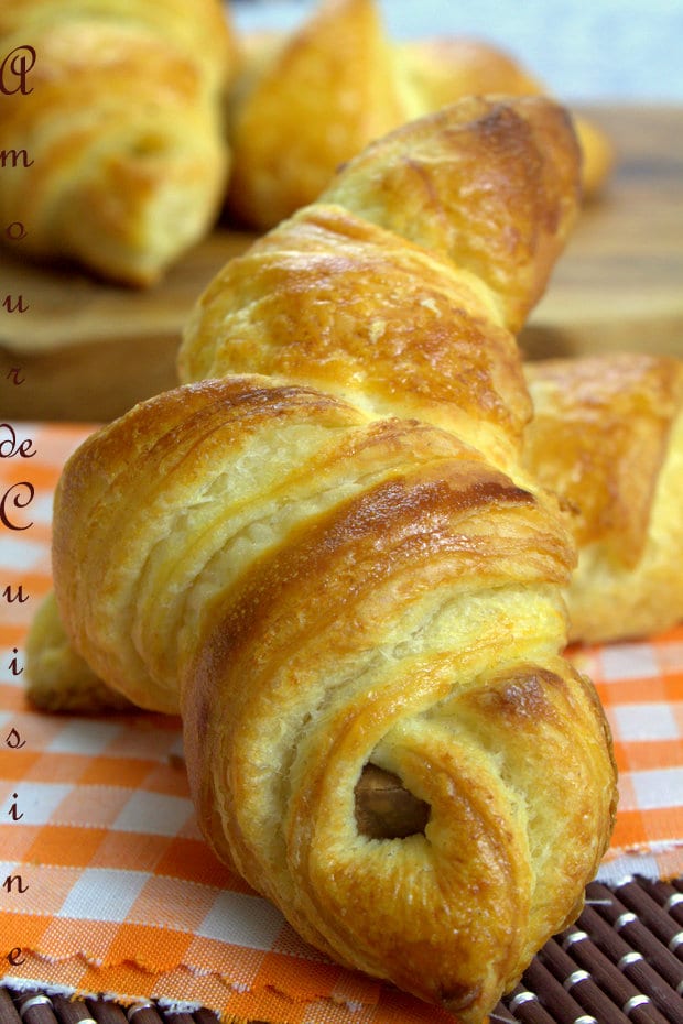 croissants feuilletés au chocolat