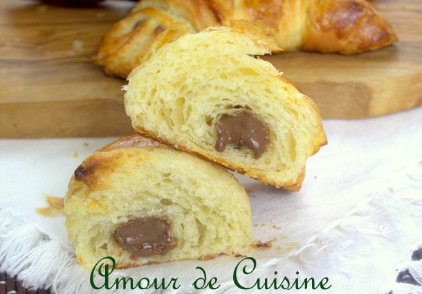 croissants feuilletés au chocolat