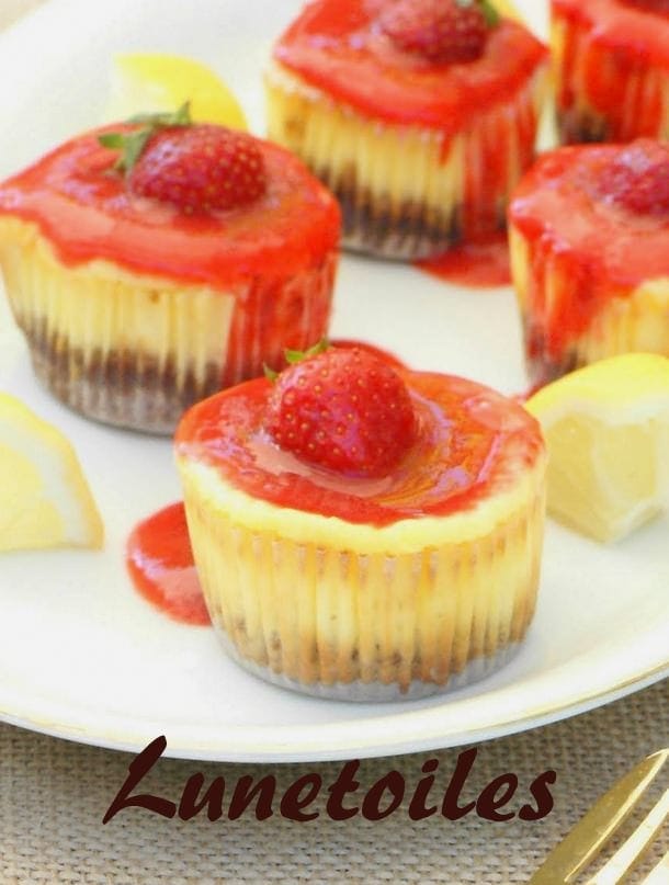 cheesecake en cupcake aux fraises et limonade