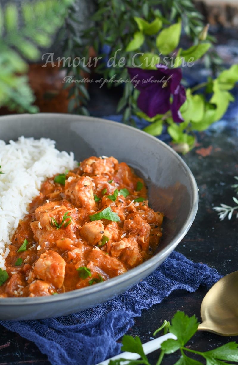 poulet au lait de coco et curry