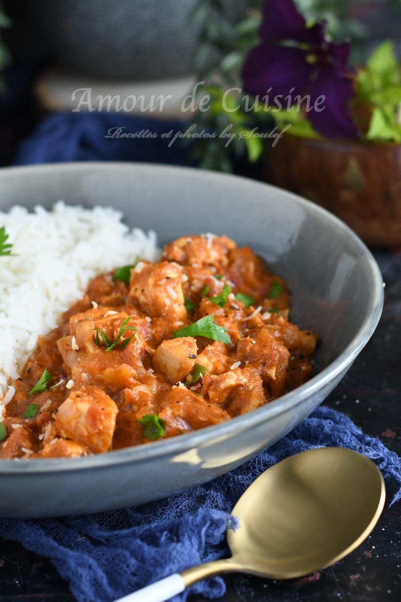 poulet au lait de coco et curry