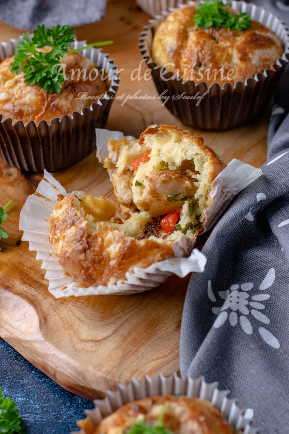 Muffins salés au blanc de poulet