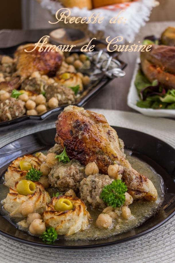 tajine de chou fleur et boulettes de viande hachée