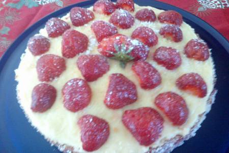 tarte moelleuse aux fraises