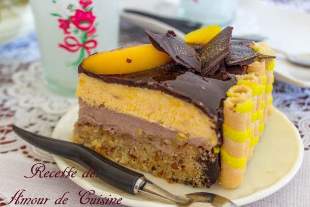 bavarois peche chocolat et miroir au chocolat 2