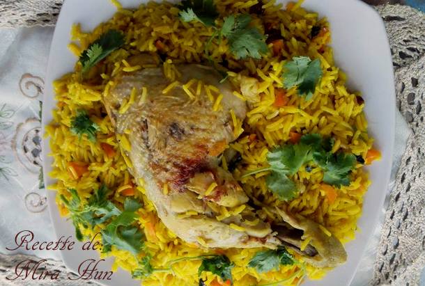 Riz basmati au poulet et raisins secs