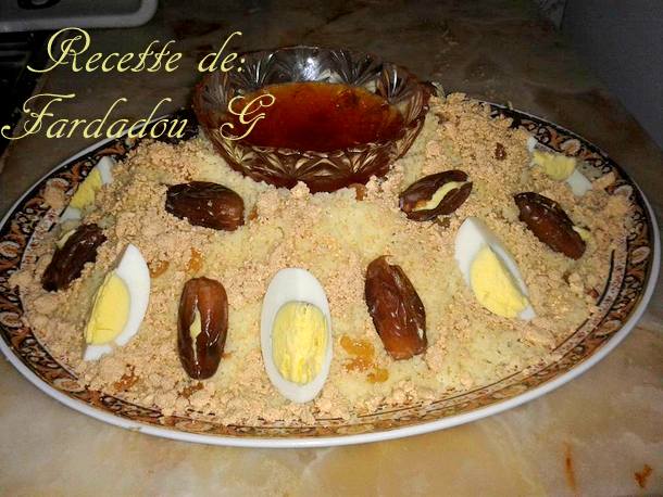 seffa, couscous sucré a la halwa turc