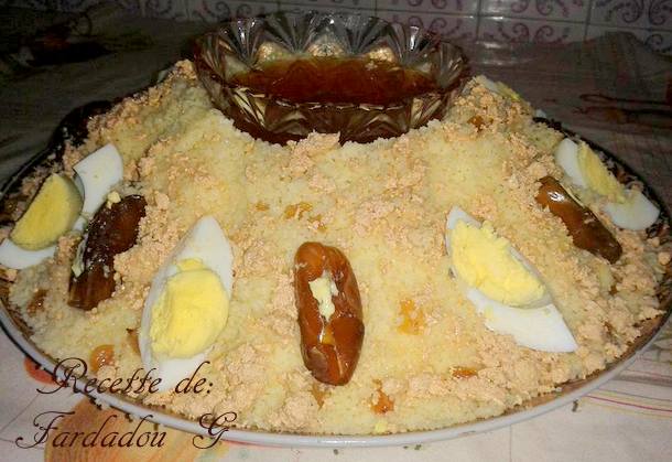 seffa, couscous sucré a la halwa turc