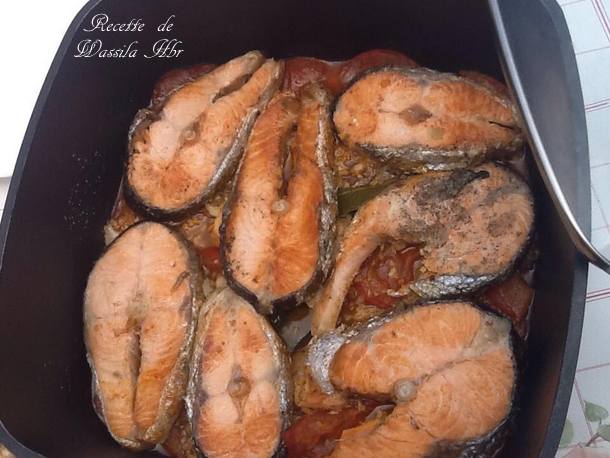 darnes de saumon a la tomate