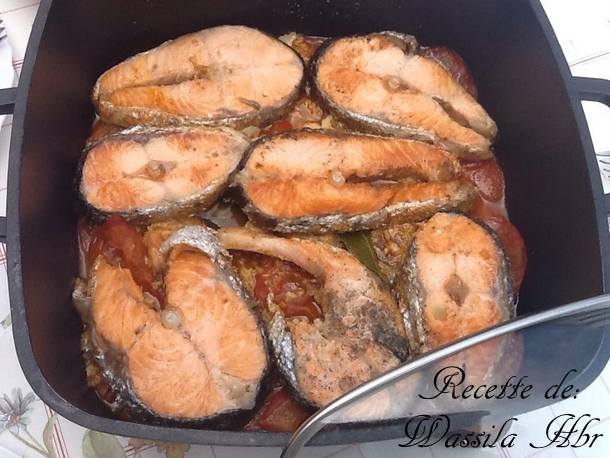 darnes de saumon a la tomate