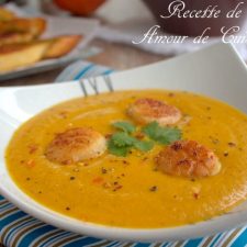 bisque de potiron aux noix de saint Jacques