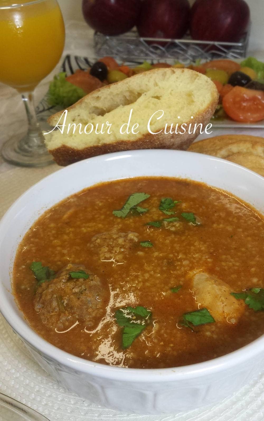 Chorba au poulet et viande hachée