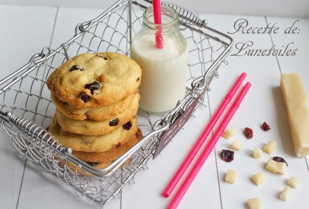 cookies a la pate d'amande et cranberry