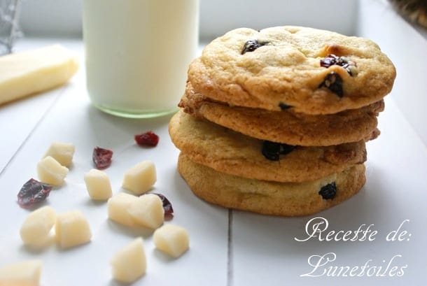 cookies a la pate d'amande et cranberry