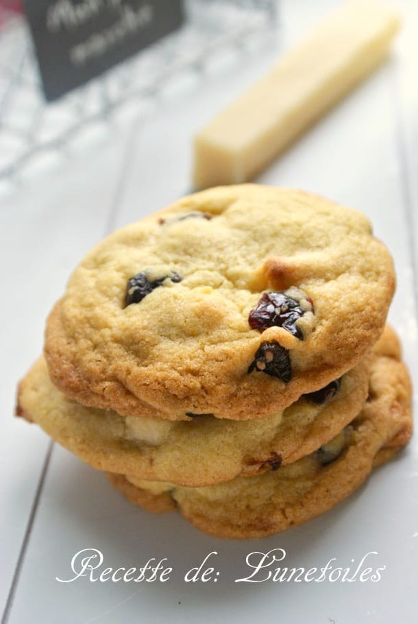 cookies a la pate d'amande et cranberry